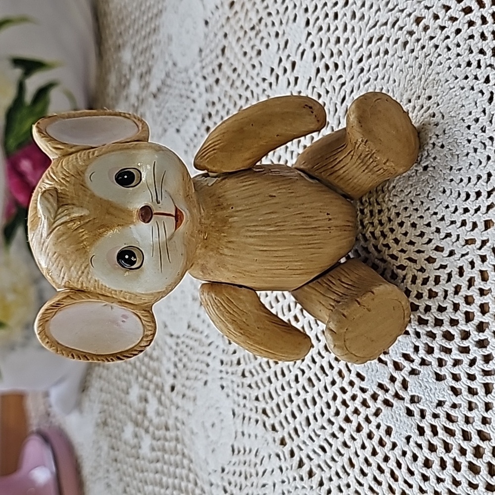 SM1 Vintage Porcelain Cute Mouse Figurine With Movable Arms  & Legs